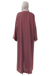 Purple Front Open Embellished Vine Abaya