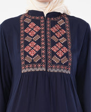 Fringes & Flare Embroidered Blue Top