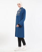 Fringes & Flare Embroidered Teal Top