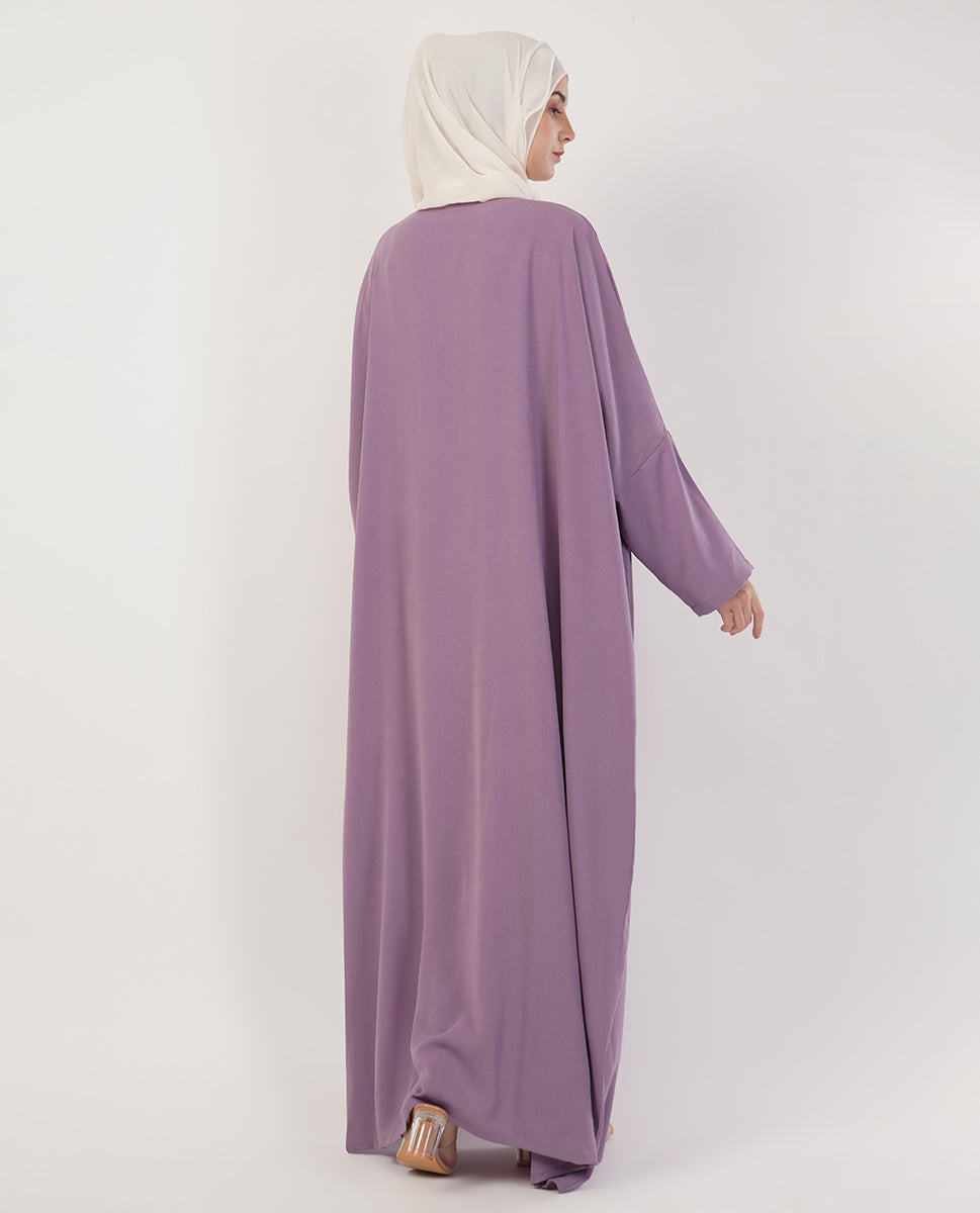 Purple Open Abaya