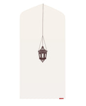 Warm Grey Islamic lantern arch-shaped prayer mat rug
