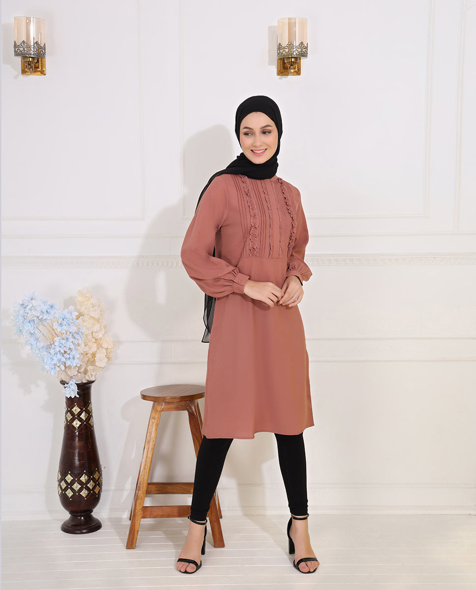 Terracotta Frilled Top