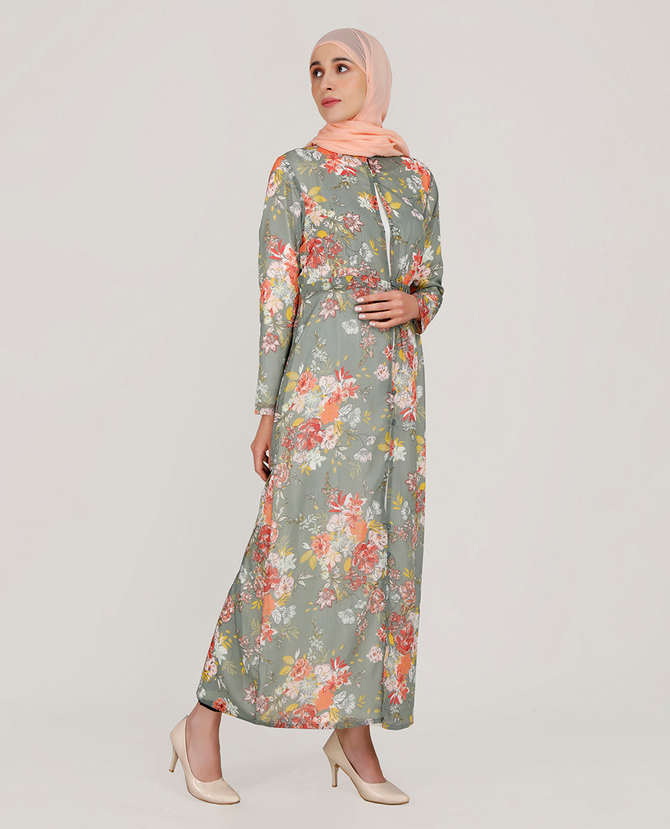 Floral Fiesta Lightweight Poly Chiffon Outerwear