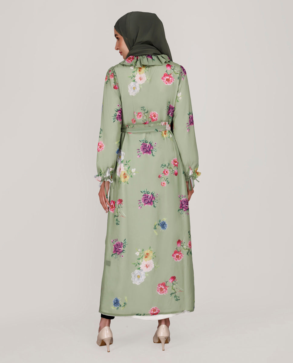 Touch Of Spring Ruffled Neck Outerwear