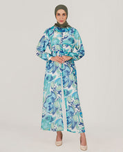 Blue Hues Ruffled Neck Outerwear