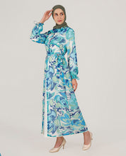 Blue Hues Ruffled Neck Outerwear