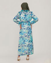 Blue Hues Ruffled Neck Outerwear