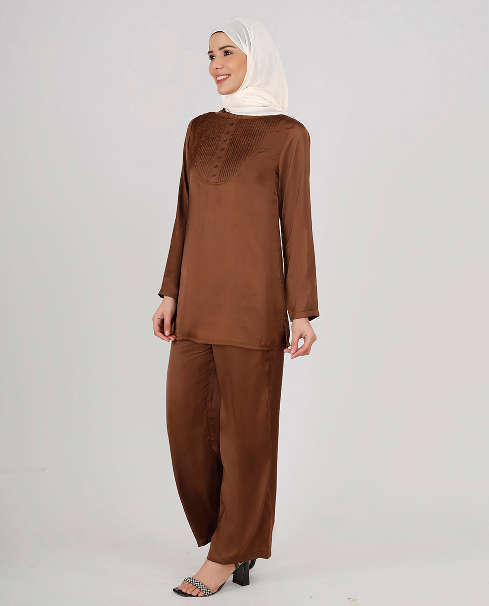 Rich Chocolate Premium Satin Co-Ord Set