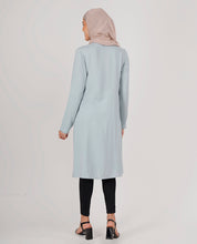 Smoke Blue Ladder Lace Shirt Top