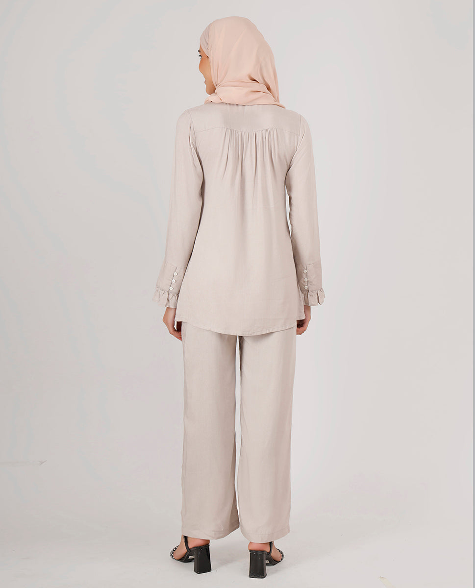 Pebble Grey Frilled Co-Ord
