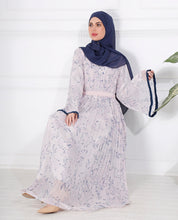 Flared Sleeves Pleated Maxi Dress