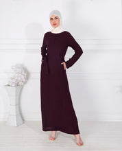 Ripe Plum Belted Rayon Abaya