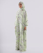 Multicolored Floral Printed Prayer Dress - Pista Green