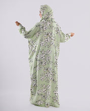 Multicolored Floral Printed Prayer Dress - Pista Green