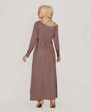 Maroon Love Embroidered Abaya