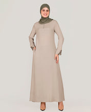 Exquisite Embroidery Light Grey Rayon Abaya