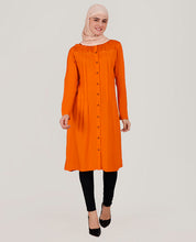 Peppy Orange Ladder Lace Shirt Top