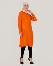 Peppy Orange Ladder Lace Shirt Top