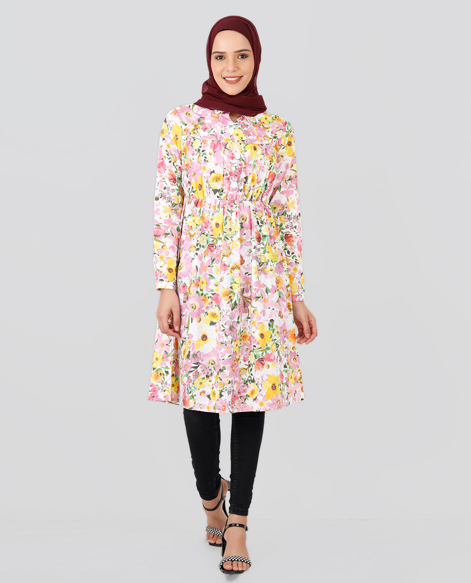 Floral Bliss Elastic Waist Top