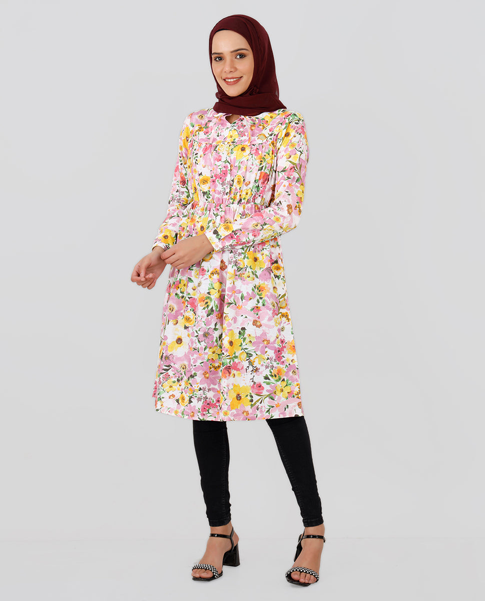 Floral Bliss Elastic Waist Top