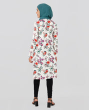 Round Neck Floral Printed Top - White
