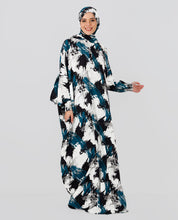 Multicolored Floral Printed Prayer Dress - Black