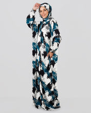 Multicolored Floral Printed Prayer Dress - Black