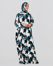 Multicolored Floral Printed Prayer Dress - Black