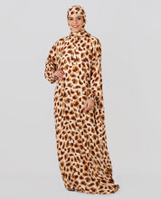 Multicolored Floral Printed Prayer Dress - Brown