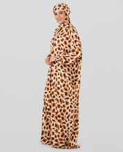 Multicolored Floral Printed Prayer Dress - Brown