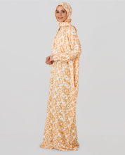 Floral Printed Prayer Dress - Beige