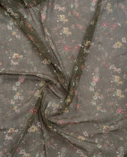 Piquant Green Floral Chiffon Scarf