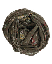 Piquant Green Floral Chiffon Scarf
