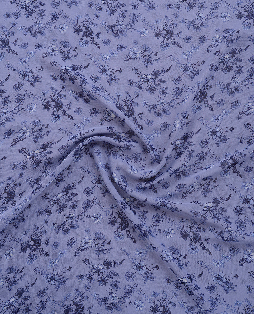 Granada Sky Floral Georgette Scarf