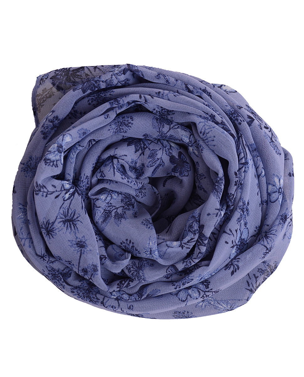 Granada Sky Floral Georgette Scarf