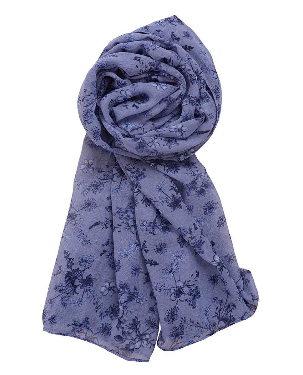 Granada Sky Floral Georgette Scarf