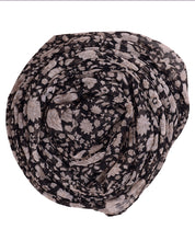 Pirate Black Floral Chiffon Scarf
