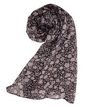 Pirate Black Floral Chiffon Scarf