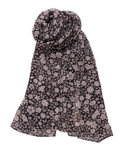Pirate Black Floral Chiffon Scarf