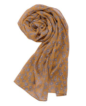 Ceylon Yellow Floral Chiffon Scarf