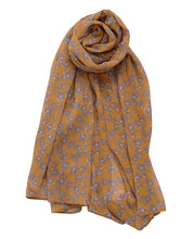 Ceylon Yellow Floral Chiffon Scarf