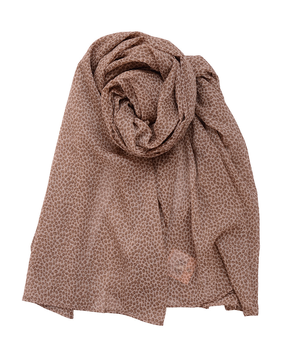 Gilded Beige Printed Chiffon Scarf