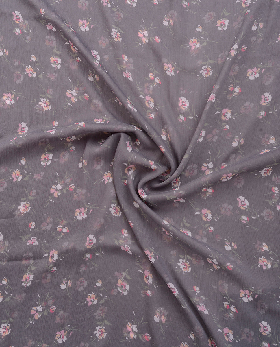Ultimate Gray Floral Chiffon Scarf