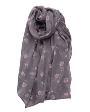 Ultimate Gray Floral Chiffon Scarf