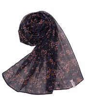 Black Onyx Floral Chiffon Scarf