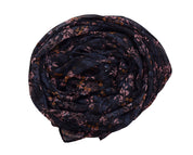 Black Onyx Floral Chiffon Scarf