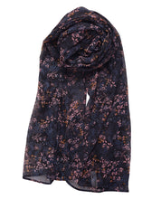 Black Onyx Floral Chiffon Scarf