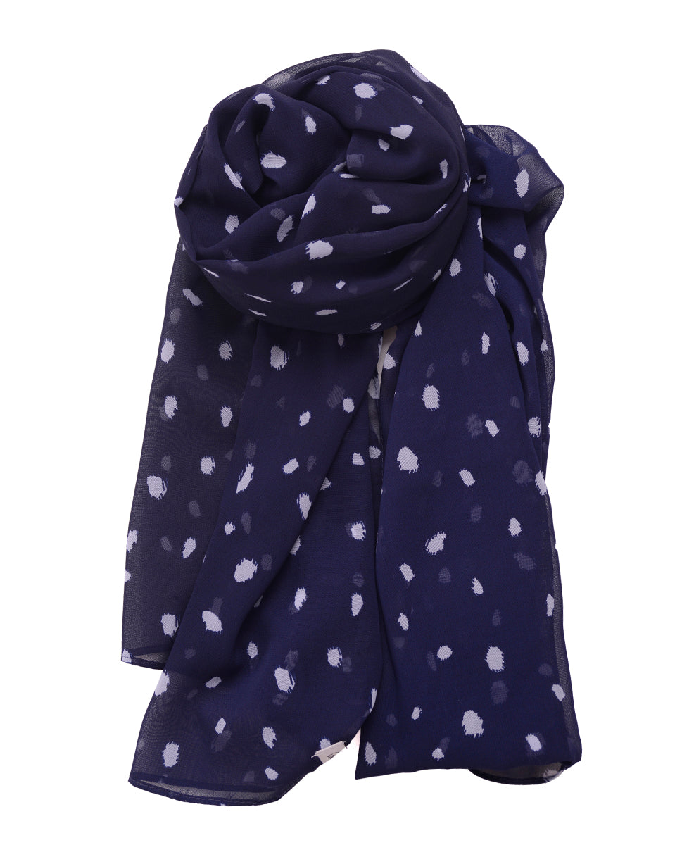 Pageant Blue Printed Georgette Scarf