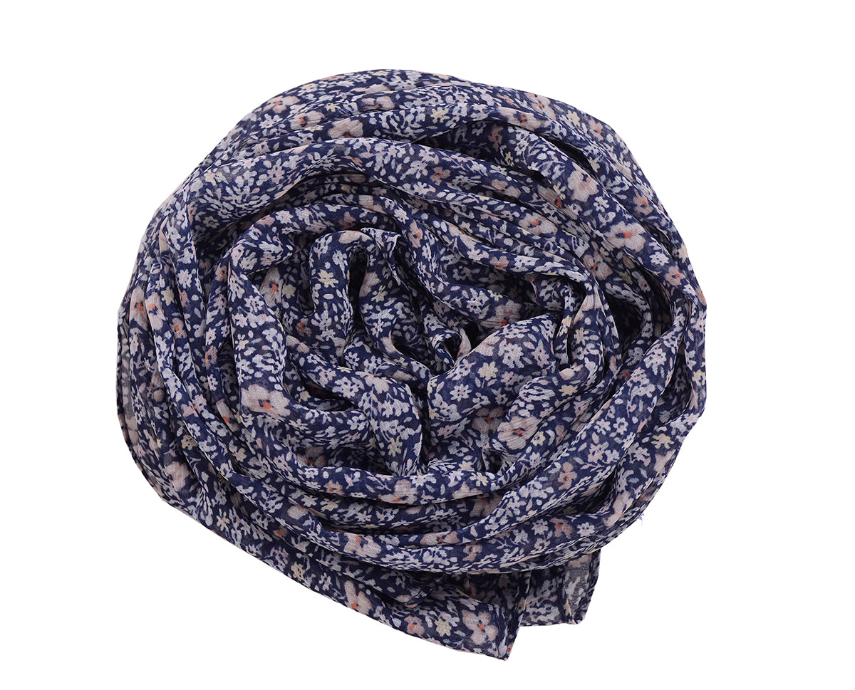 Bellwether Blue Floral Chiffon Scarf