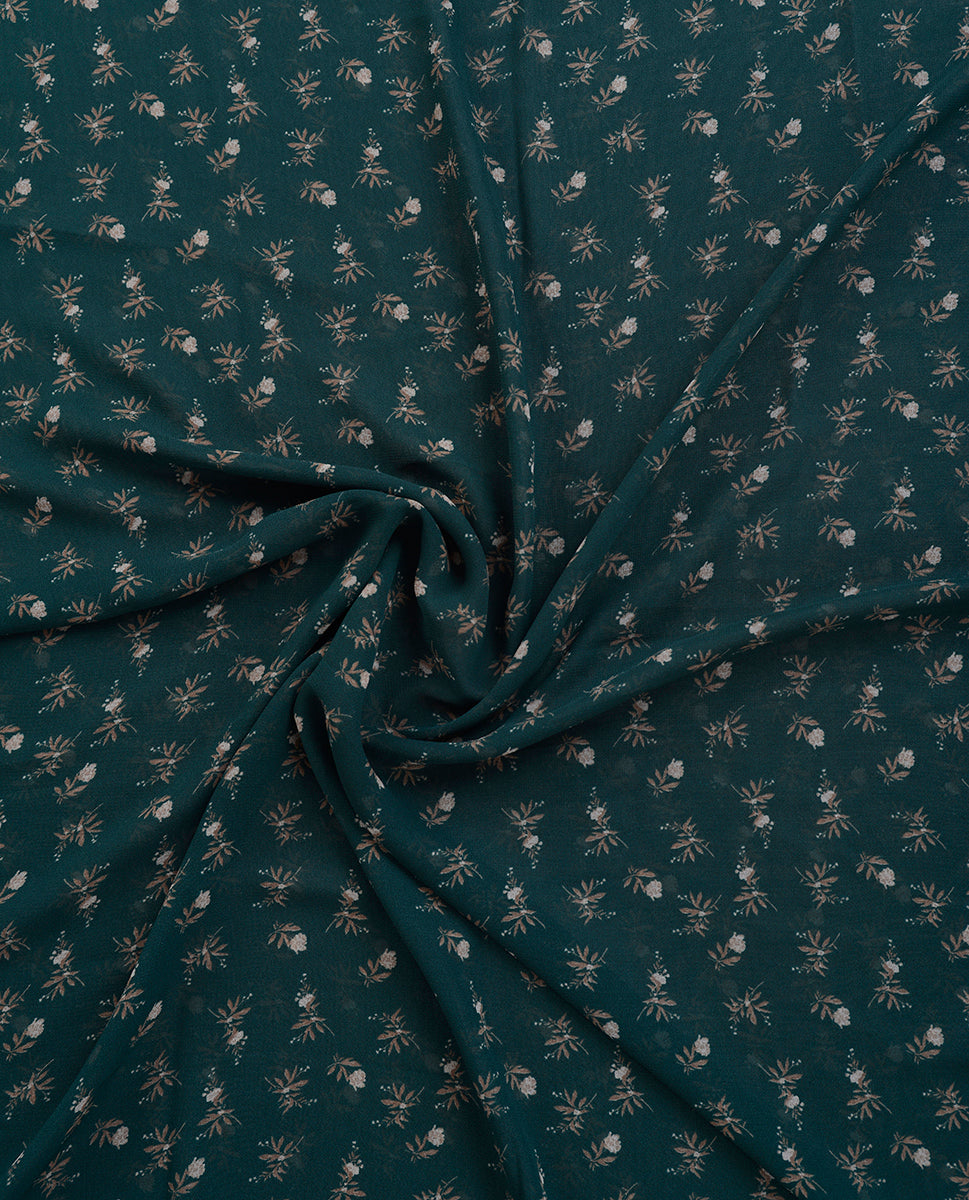 Galapagos Green Floral Georgette Scarf